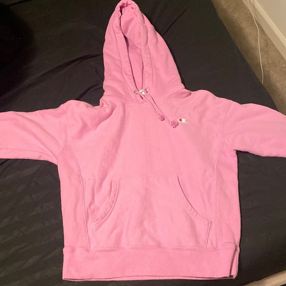 pink champion hoodie